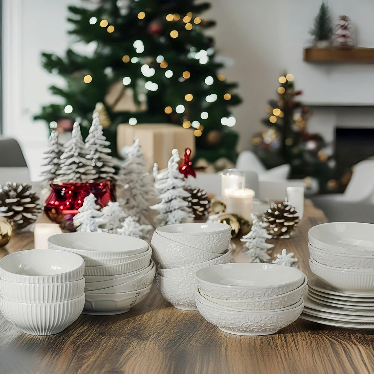 White 26 oz Ceramic Soup Bowls Set of 4 V11566
