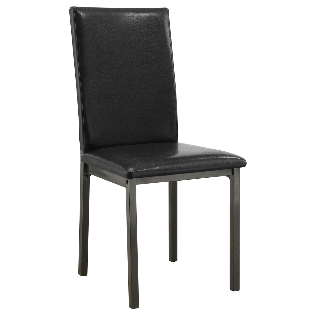 Set of 2 Faux Leather Upholstered Dining Side Chair Black and Grey D988