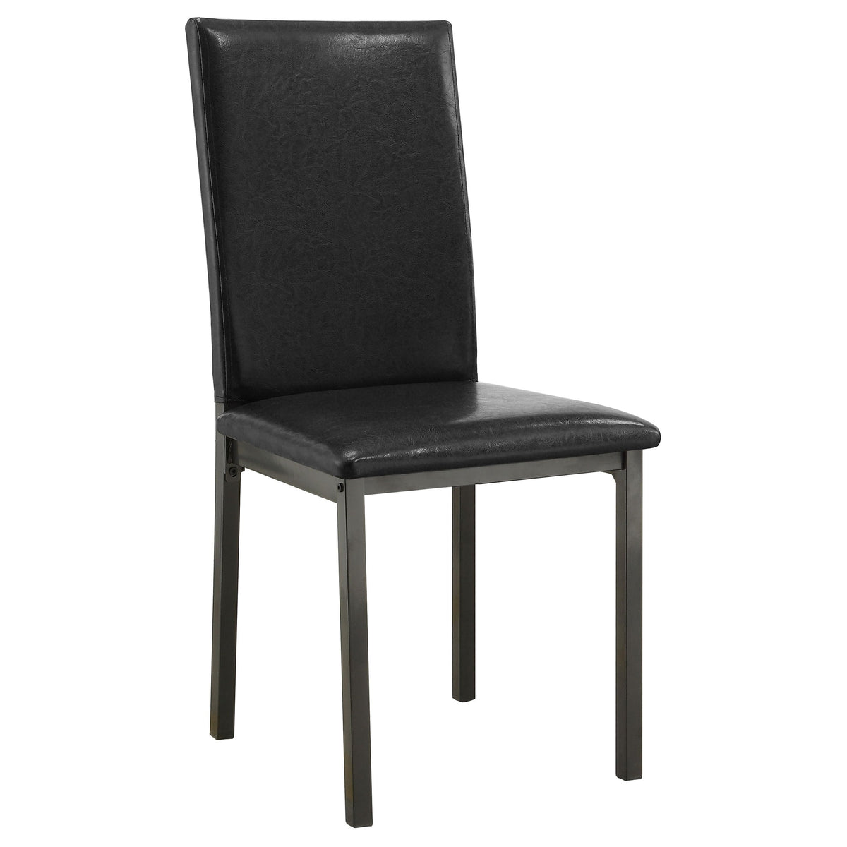 Set of 2 Faux Leather Upholstered Dining Side Chair Black and Grey D988