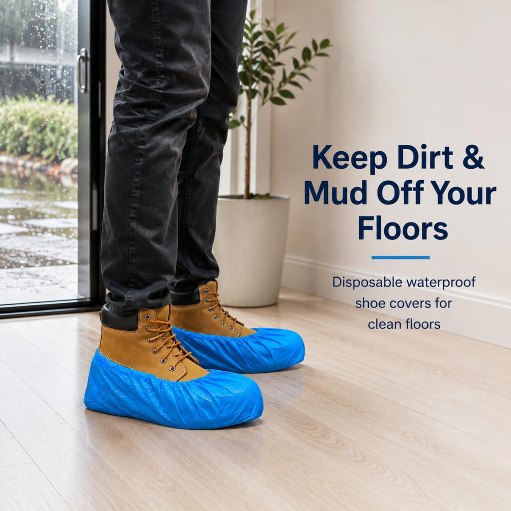 Blue Waterproof Disposable XL Shoe Covers O4737