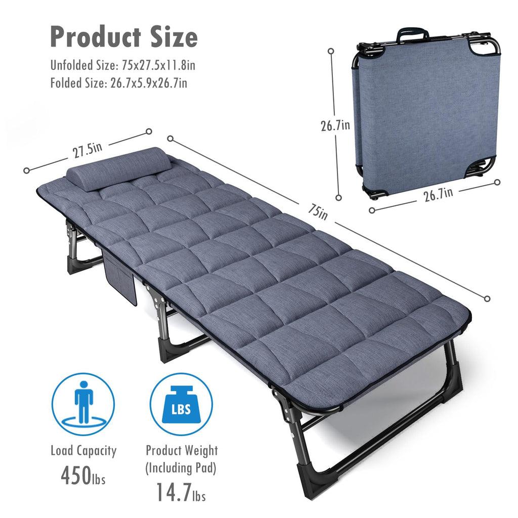 Folding Camping Cot with Pad E97920