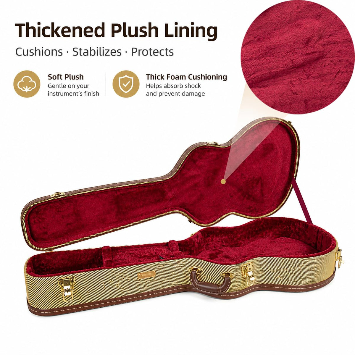 Wooden Guitar Case for 335 Style Semi-Hollow Electric Guitars L47345