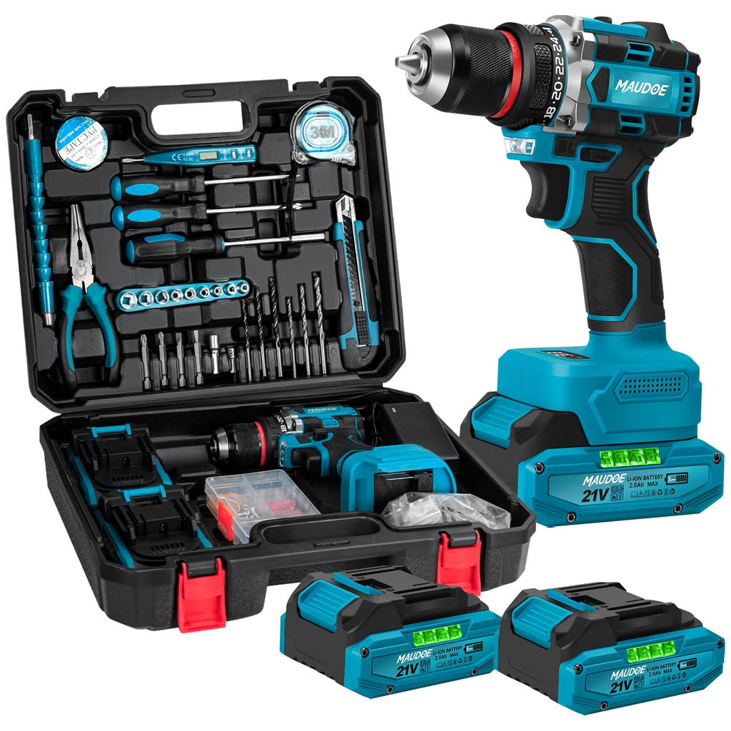 21V Brushless Cordless Drill with 2 Batteries & Charger V60360