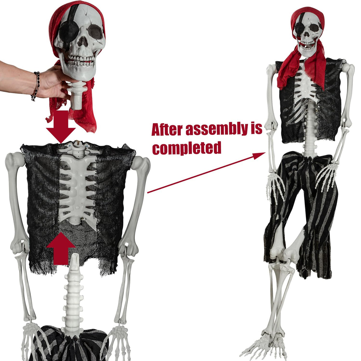 5.4ft Life Size Pirate Skeleton with Movable Joints I90780