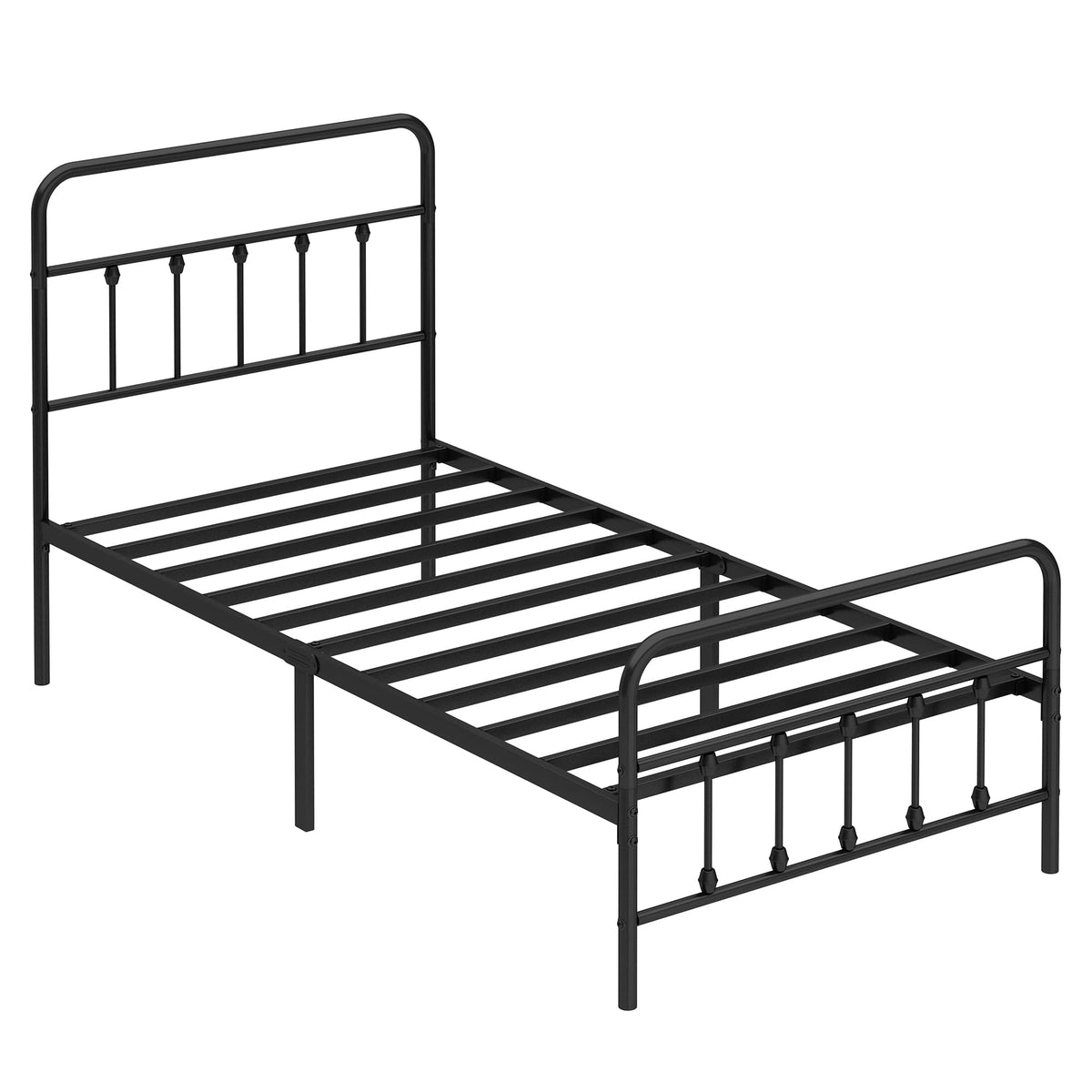 Twin Size Metal Bed Frame with Headboard and Footboard F5067