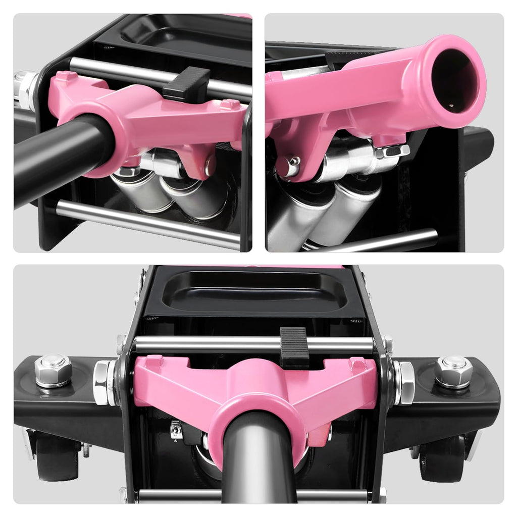 Low Profile Hydraulic Trolley Floor Jack 3 Ton Pink R268