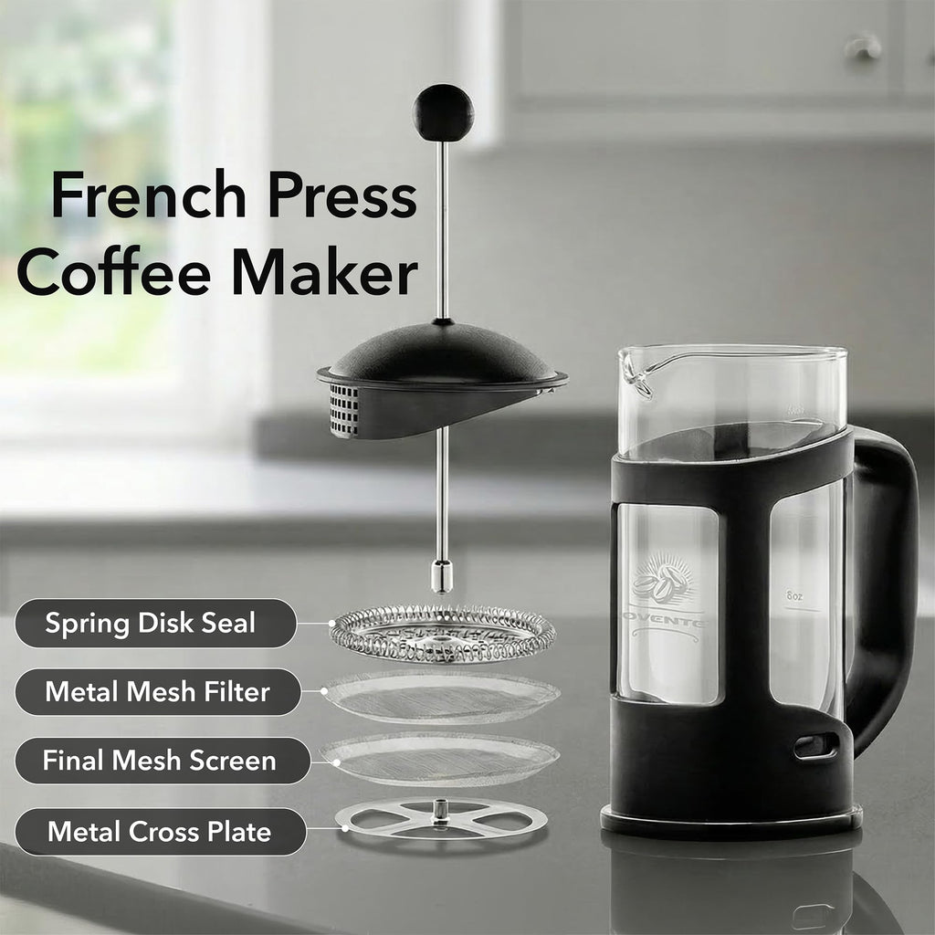 French Press Coffee Maker 12oz Black B528