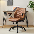 Brown Leather Ergonomic Office Chair with Lumbar Support X910