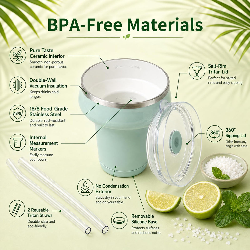 16oz Insulated Tumbler with Lid & Straws C579