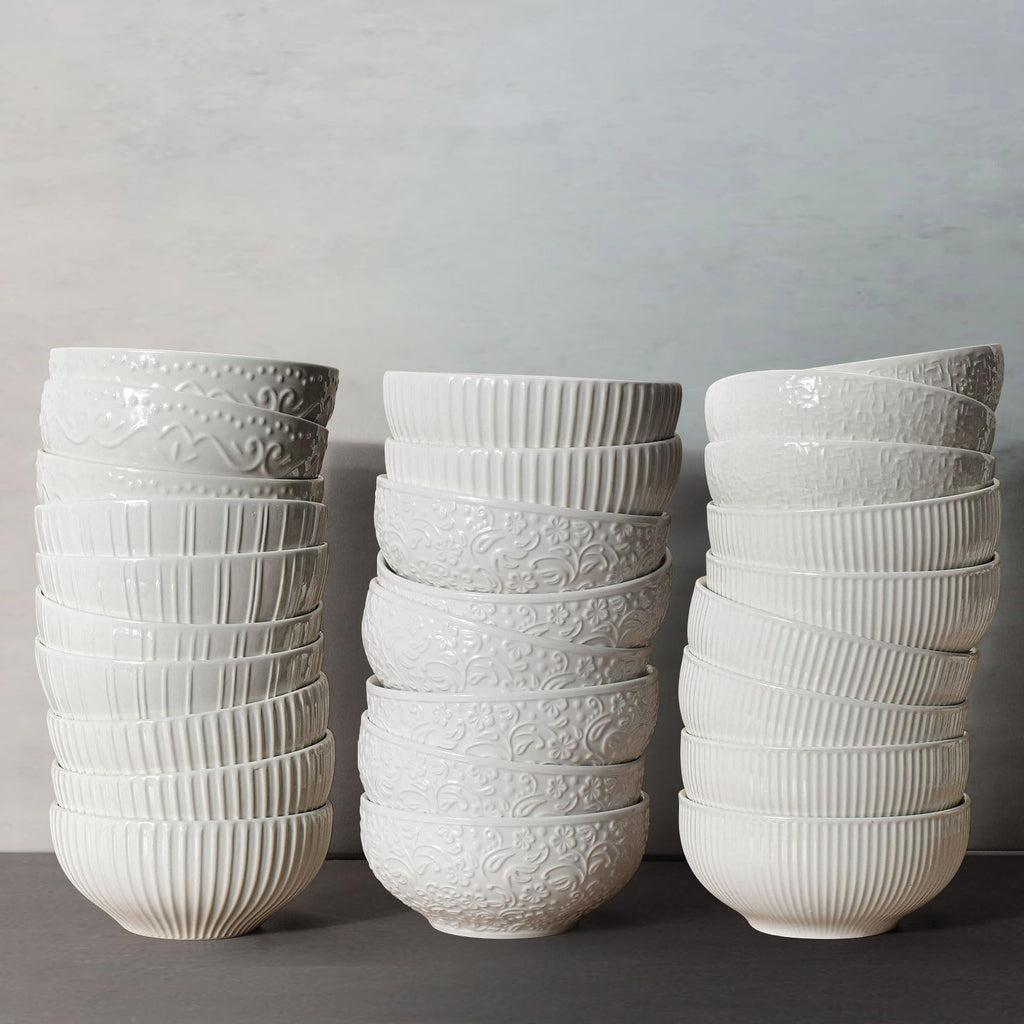 White 26 oz Ceramic Soup Bowls Set of 4 V11566
