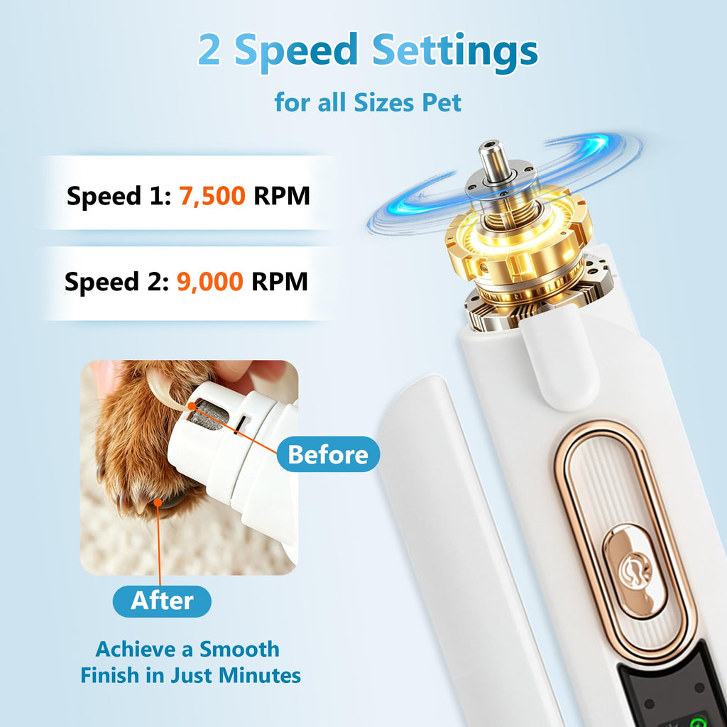 2-in-1 Quiet Electric Pet Nail Clipper & Grinder with Light P52240