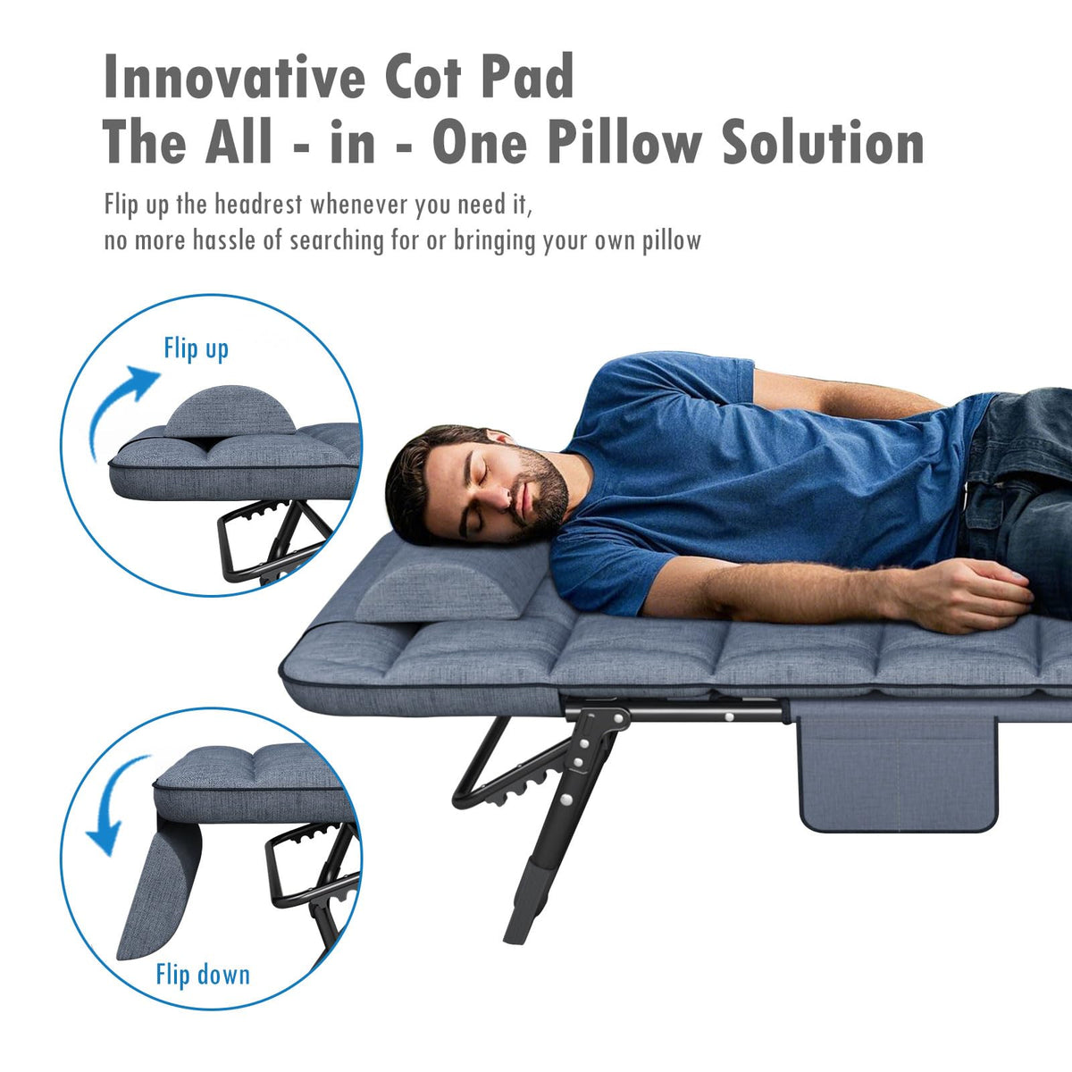 Folding Camping Cot with Pad E97920