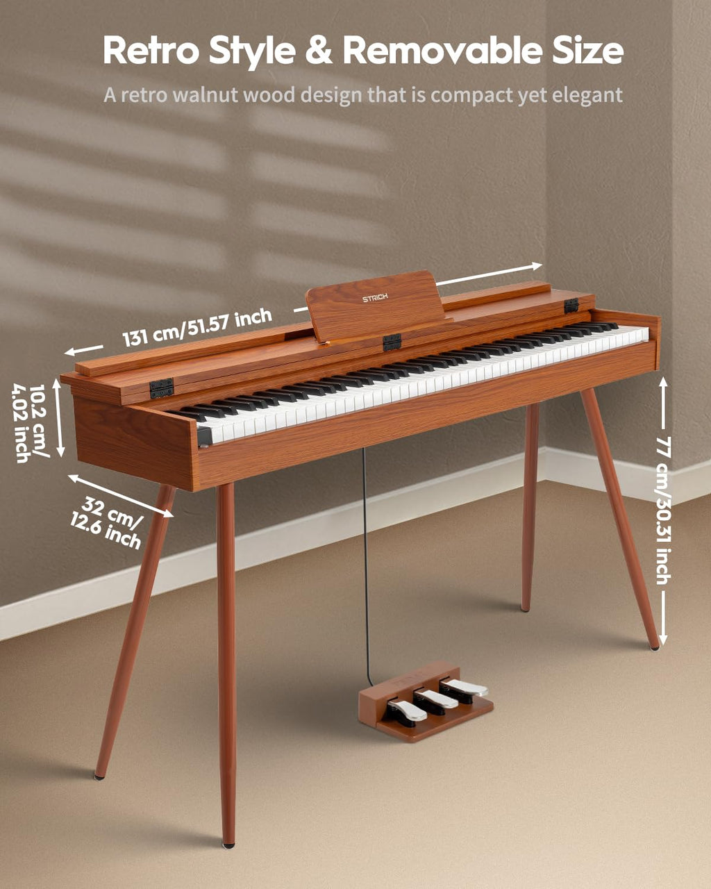 88 Key Hammer-Action Weighted Digital Piano with Stand K254294