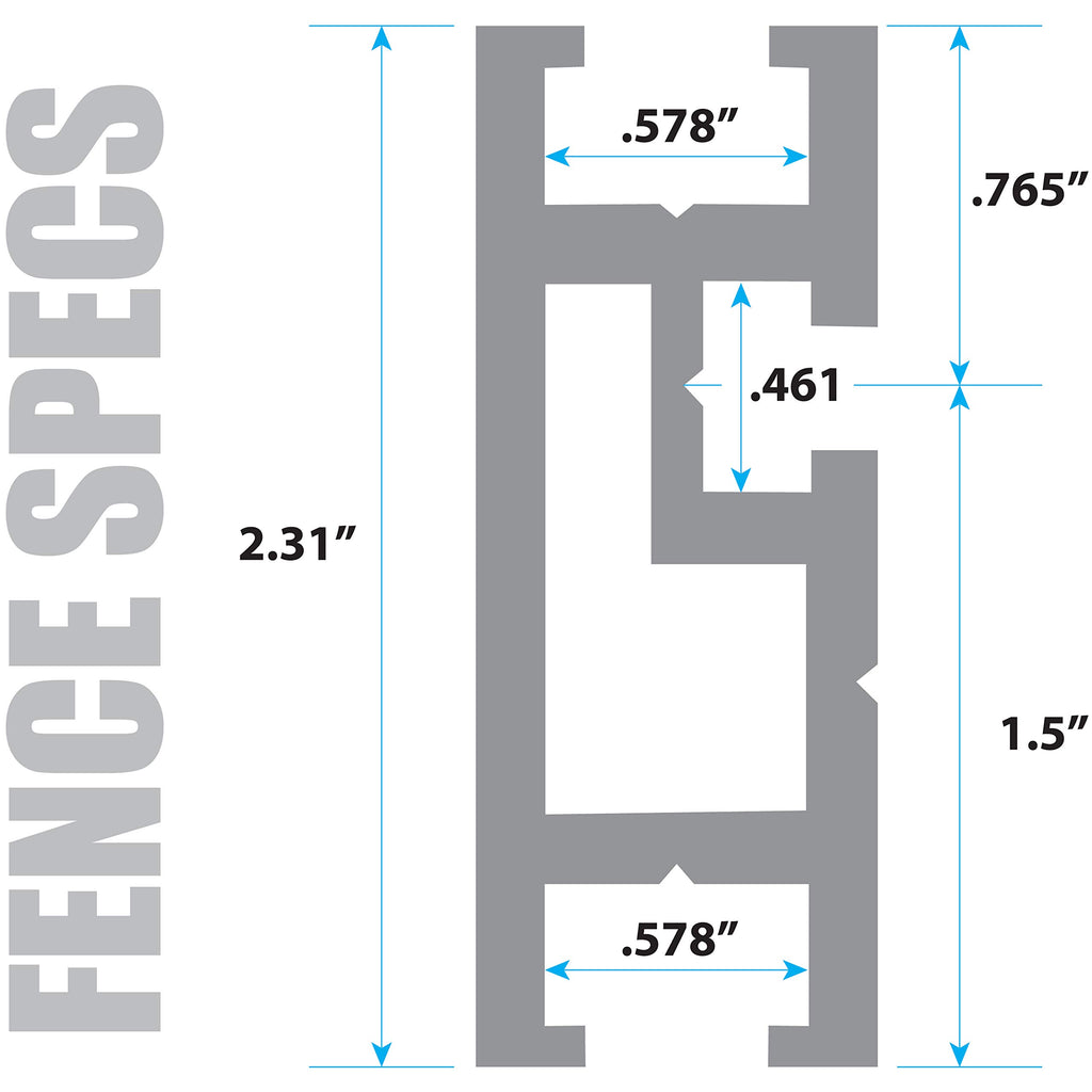 Aluminum Miter Gauge Fence with Flip Stop Y5479