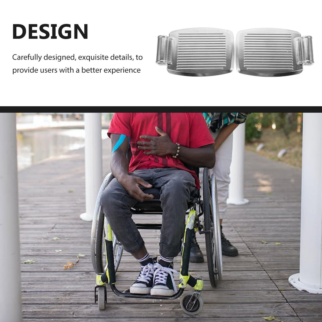 Heavy Duty Wheelchair Footrest Replacement Pair Aluminum Alloy U443