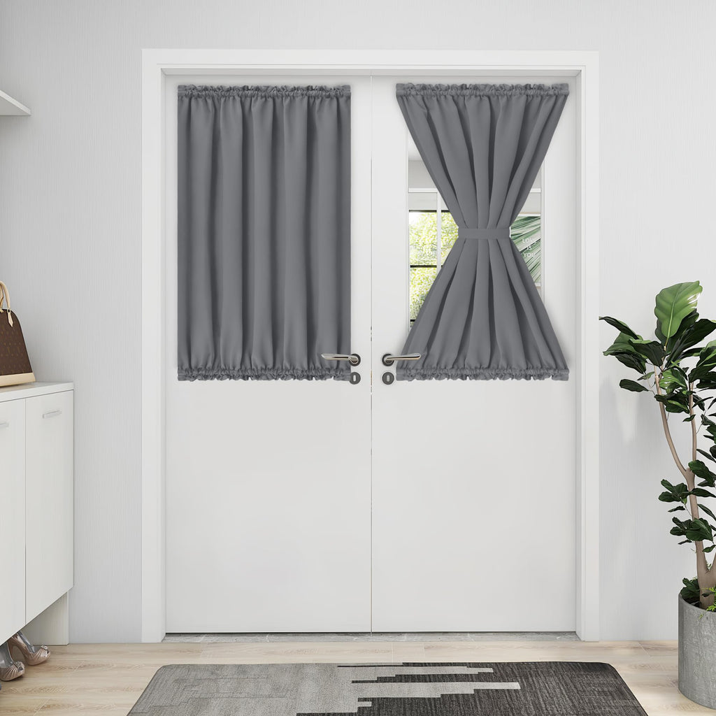 Blackout Door Curtains 1 Panel Gray V193