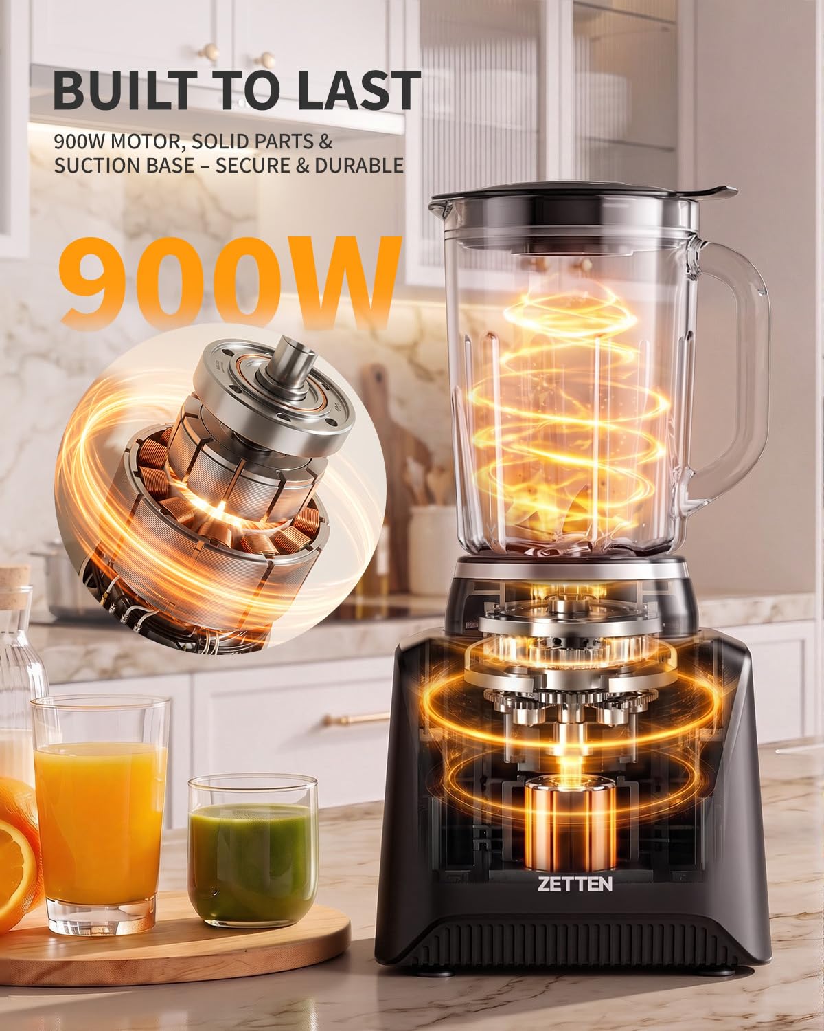 900W Black Food Processor & Blender Combo J156