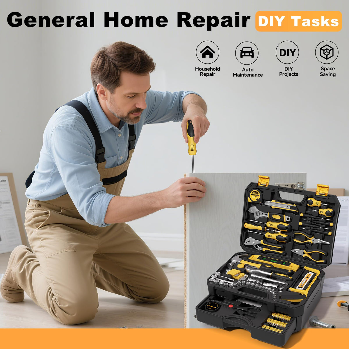 328 Piece Hand Repair Tool Kit with Storage Case L6923