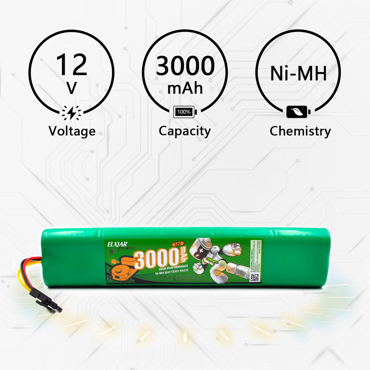 12V 3000mAh Ni-MH Battery Q42340