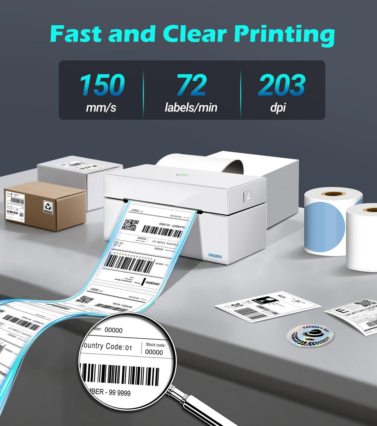 Thermal Shipping Label Printer, 4x6 Bluetooth Label Maker P965