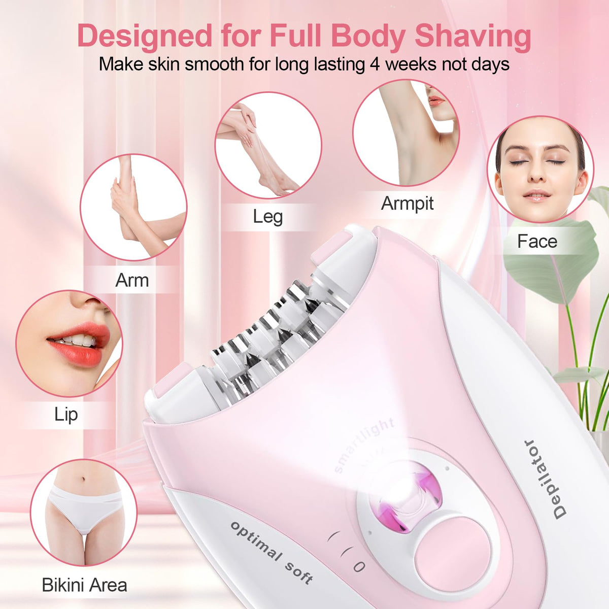 2 Speeds Rechargeable Epilator with LED Light R25740