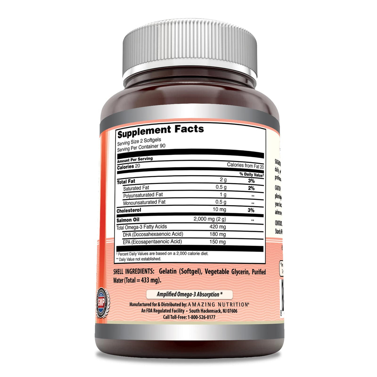 Wild Alaskan Salmon Oil 2000 Mg 180 Softgels Non-GMO Gluten-Free R6677