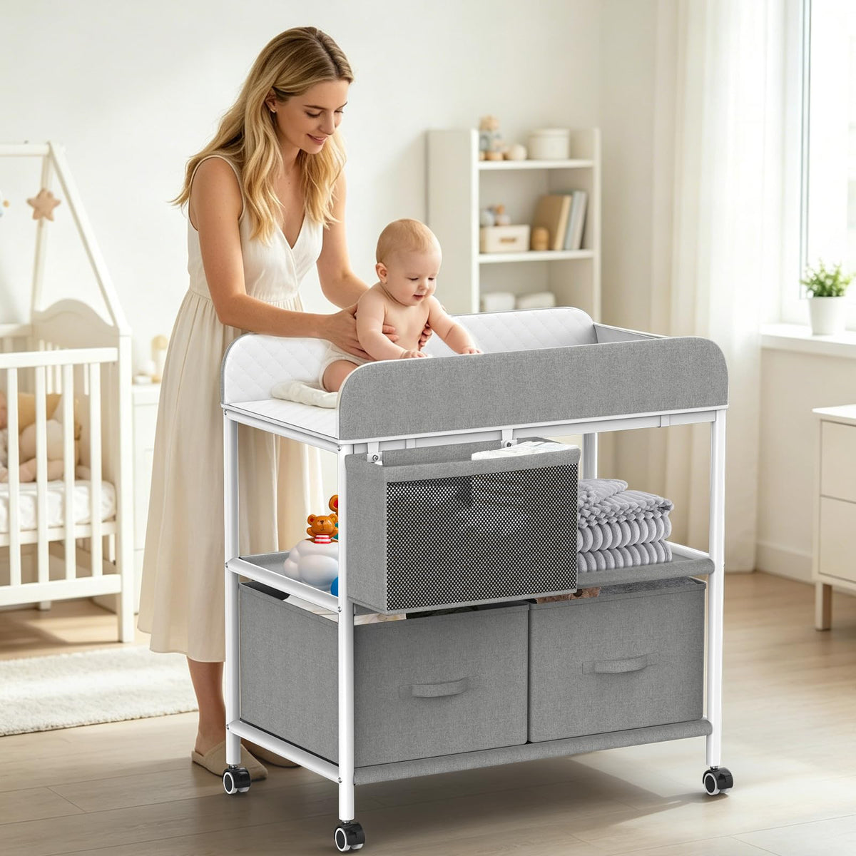 Portable Baby Changing Table with Wheels N18261