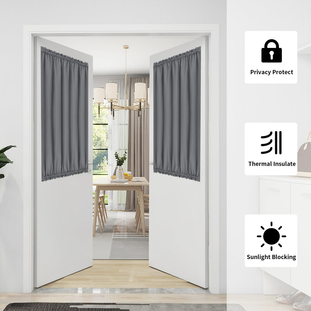 Blackout Door Curtains 1 Panel Gray V193