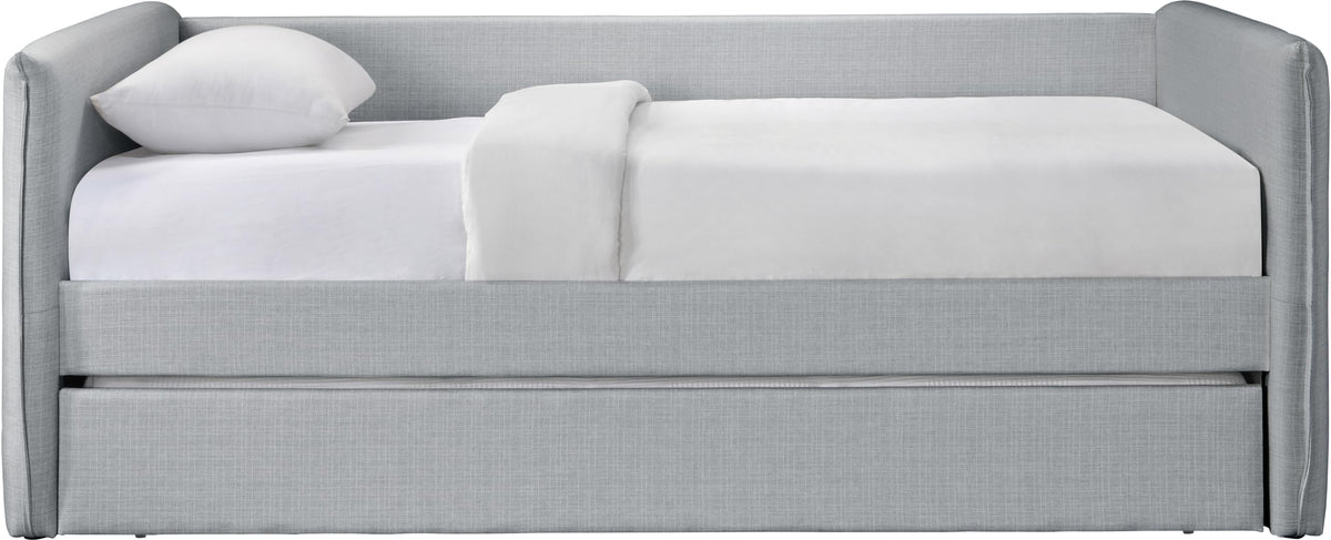 Light Grey Linen Textured Twin Daybed with Trundle B344992