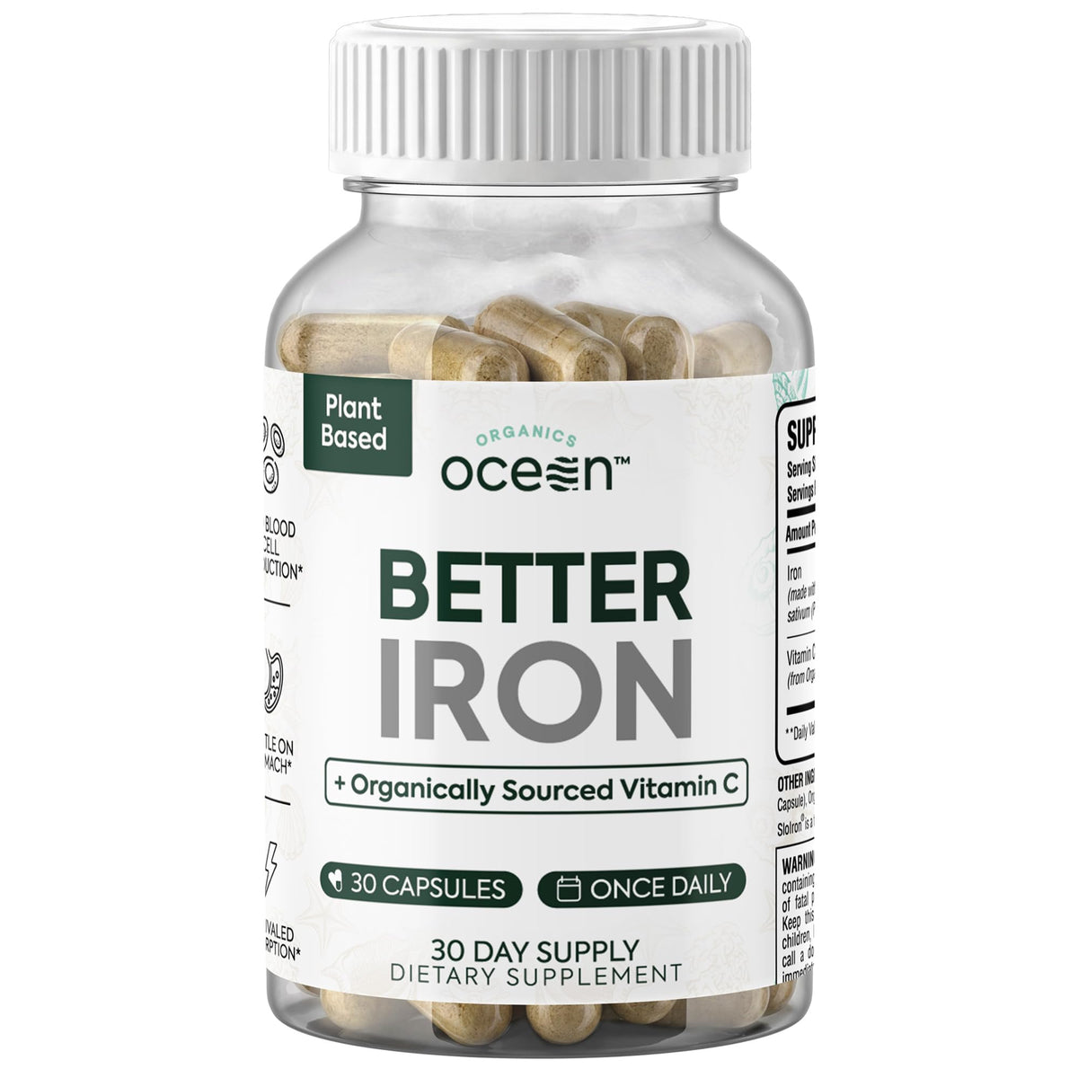 Plant-Based Iron Supplement, 30 Capsules R90208