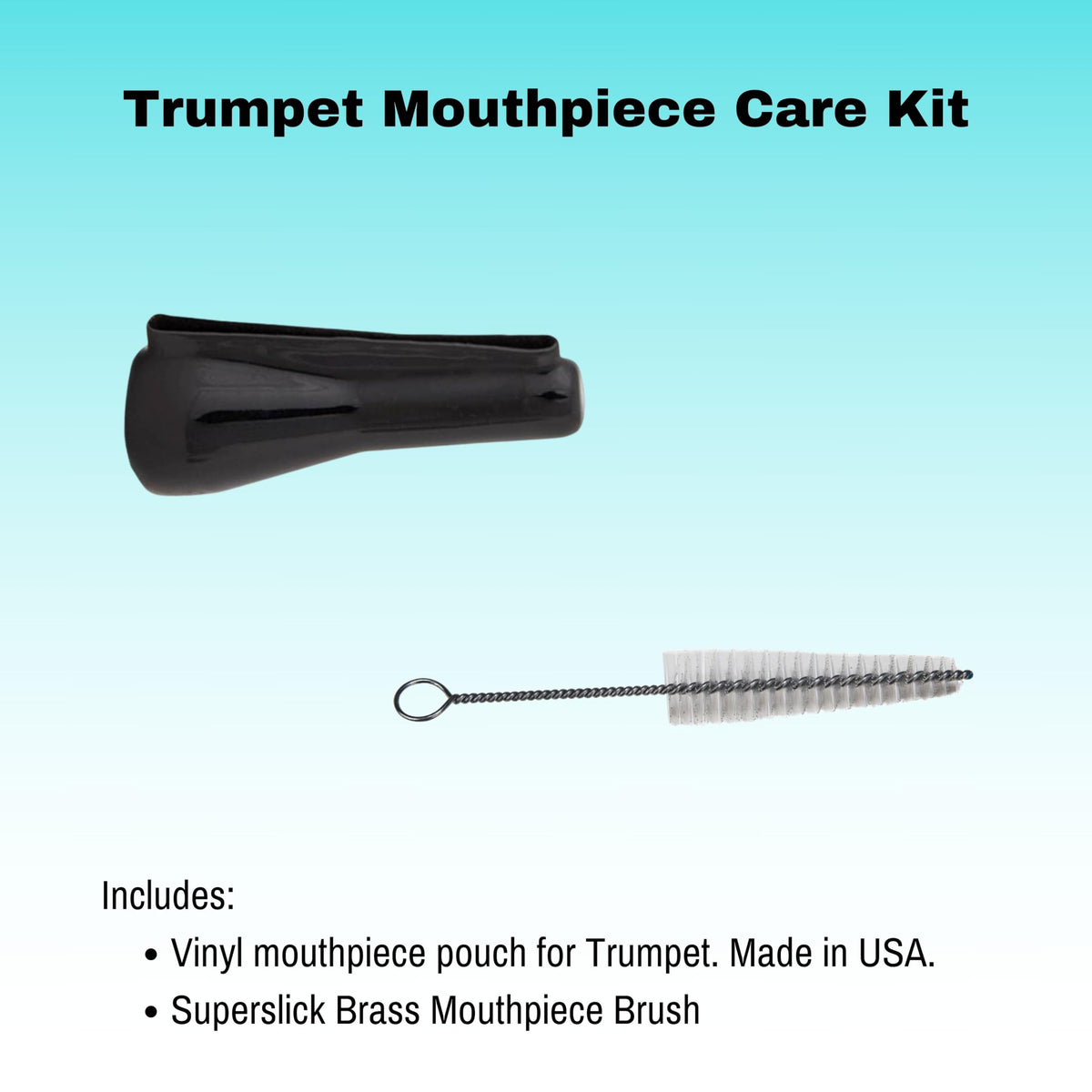 Trumpet Mouthpiece Care Kit with Protective Pouch and Cleaning Brush L1311