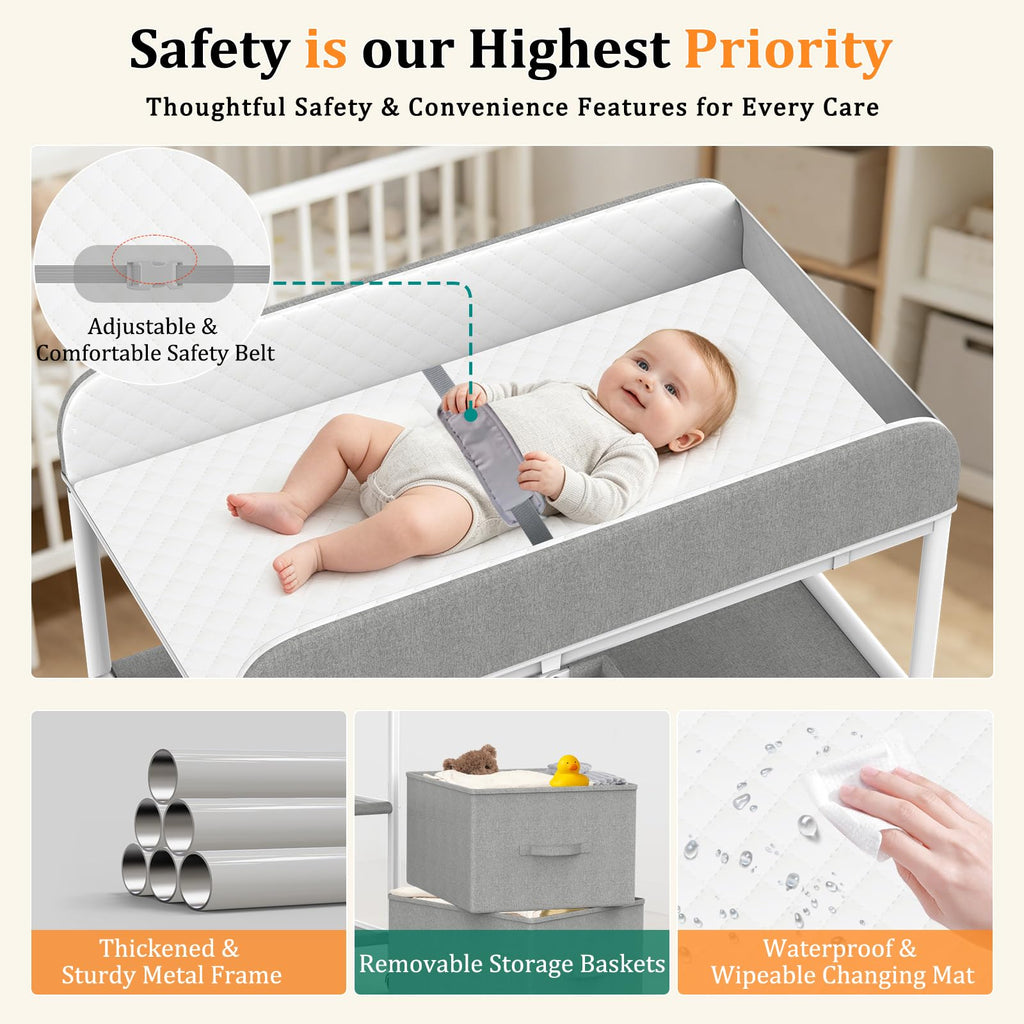 Portable Baby Changing Table with Wheels N18261