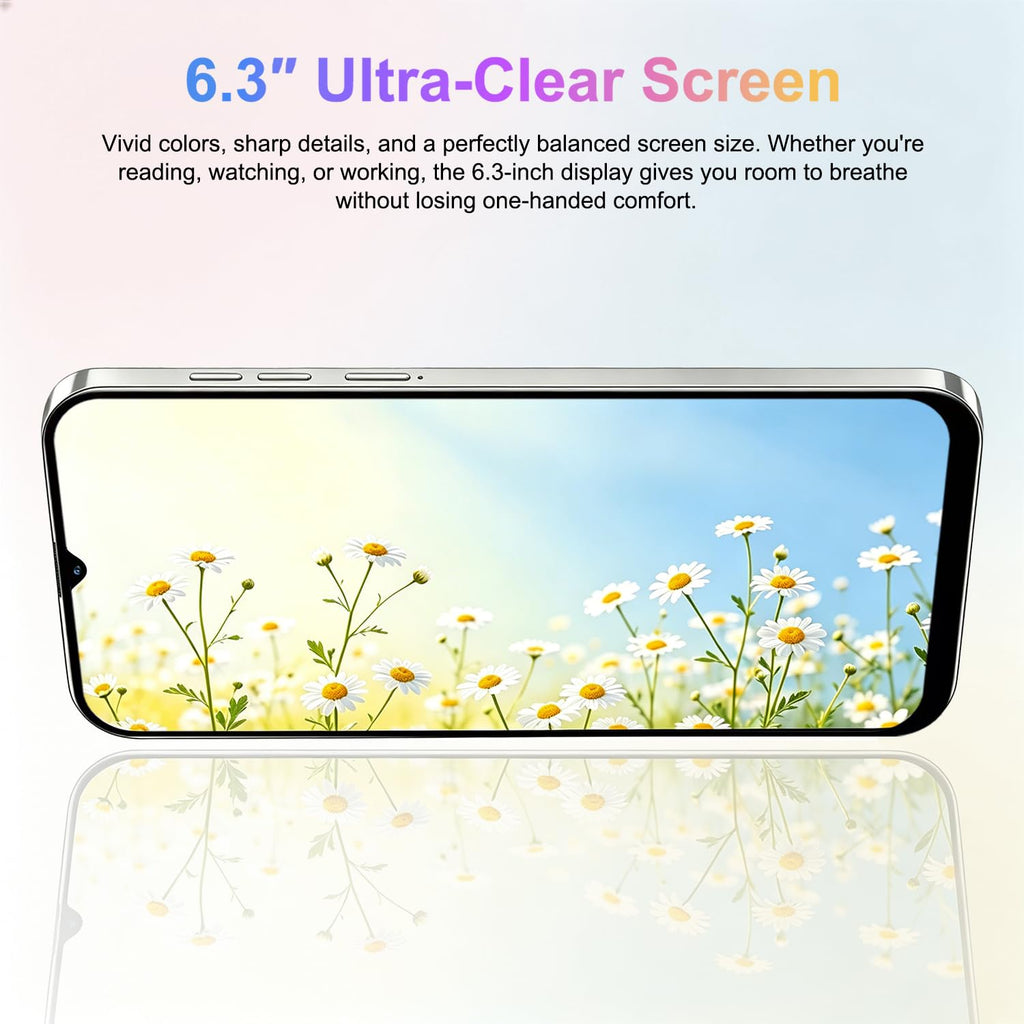 Unlocked 4G Smartphone 6.3 Inch Full Screen 3GB RAM 32GB ROM Black N472