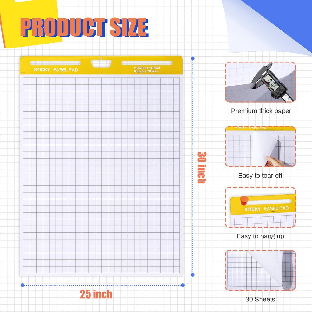Chart Paper Grid Sticky Easel Pad B797440