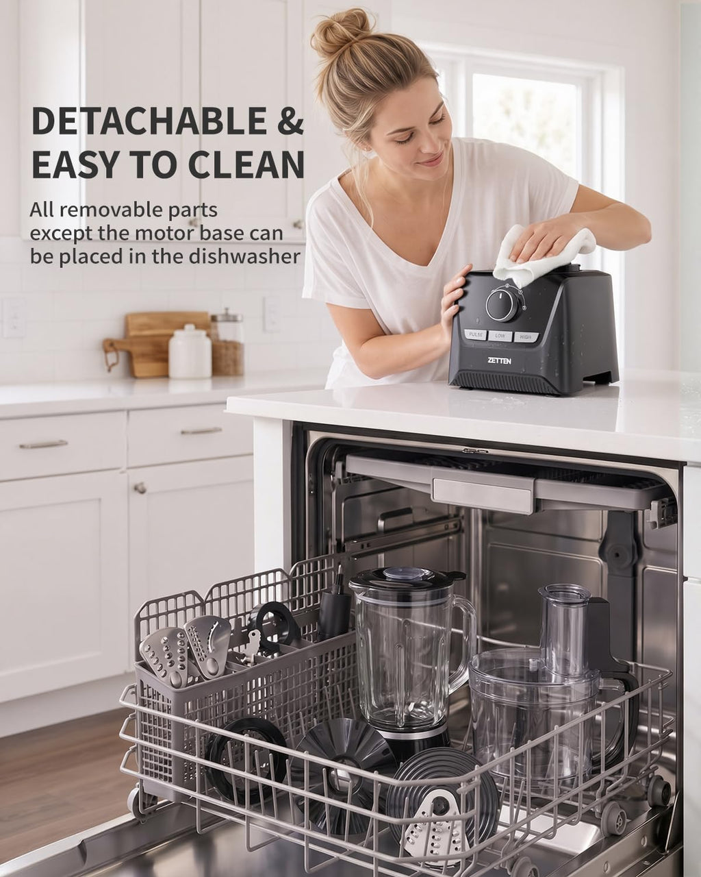 900W Black Food Processor & Blender Combo J156