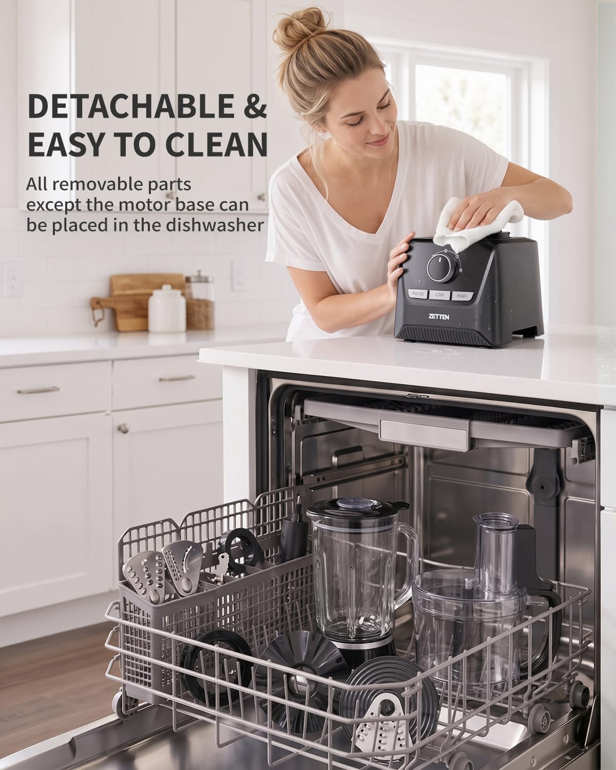 900W Black Food Processor & Blender Combo J156