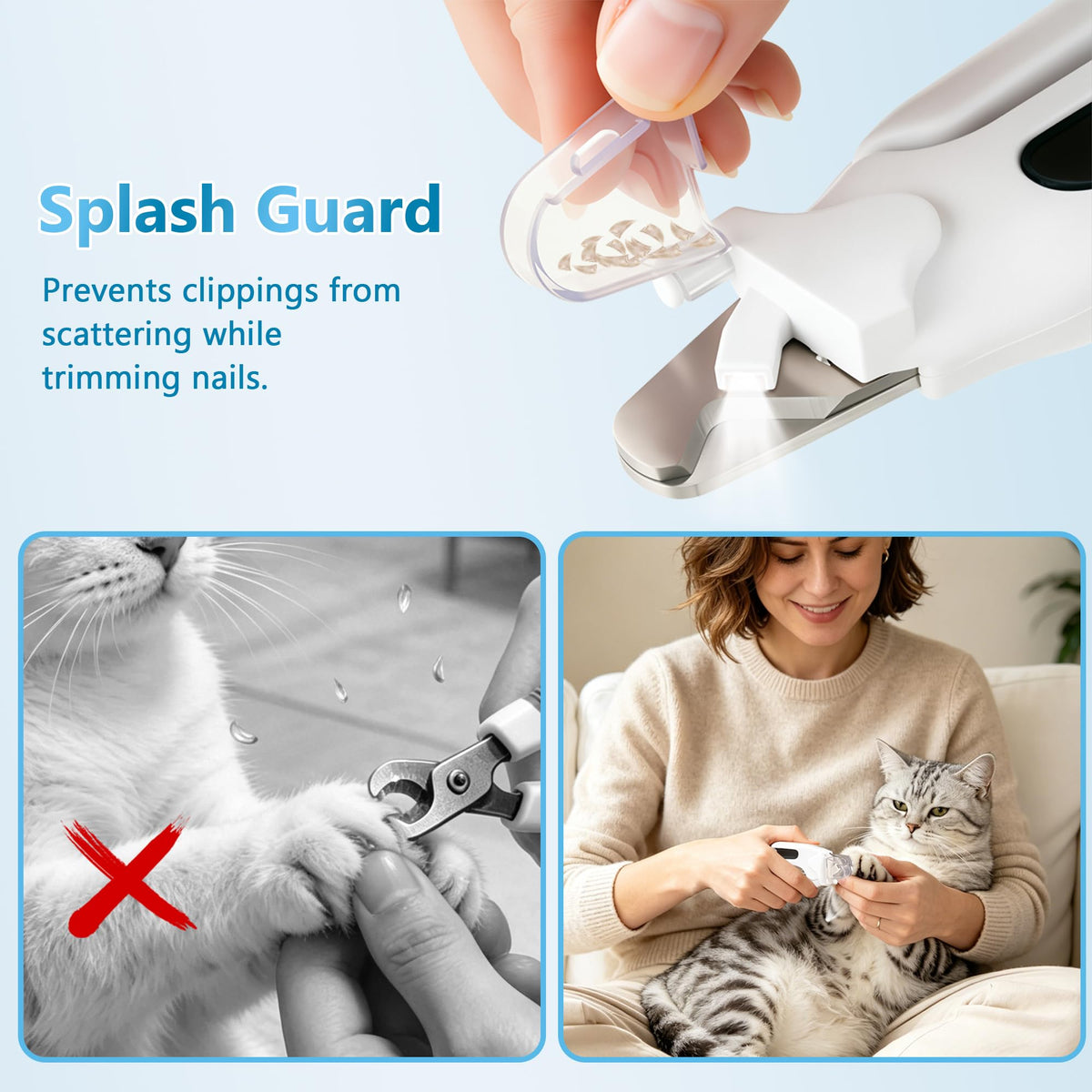 2-in-1 Quiet Electric Pet Nail Clipper & Grinder with Light P52240