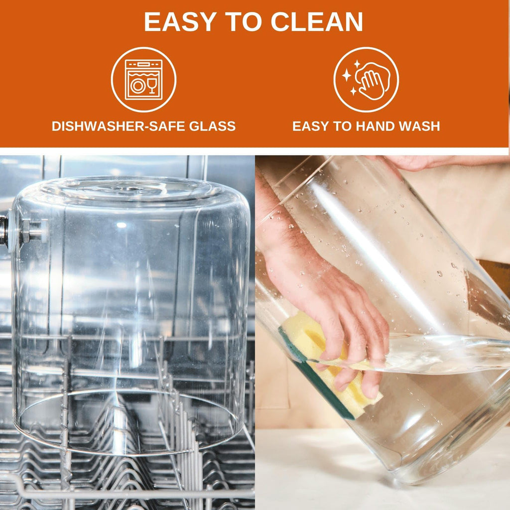2.1 Gallon Glass Beverage Dispenser with Bamboo Stand and Spigot J711