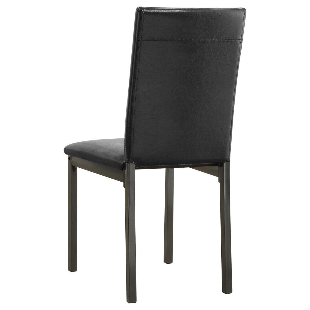 Set of 2 Faux Leather Upholstered Dining Side Chair Black and Grey D988