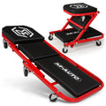 40-Inch Folding Creeper Rolling Seat, 330LBS Capacity with 6 Swivel Casters, Red R6190