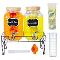2-Pack 1 Gallon Glass Drink Dispensers with Spigot G14581