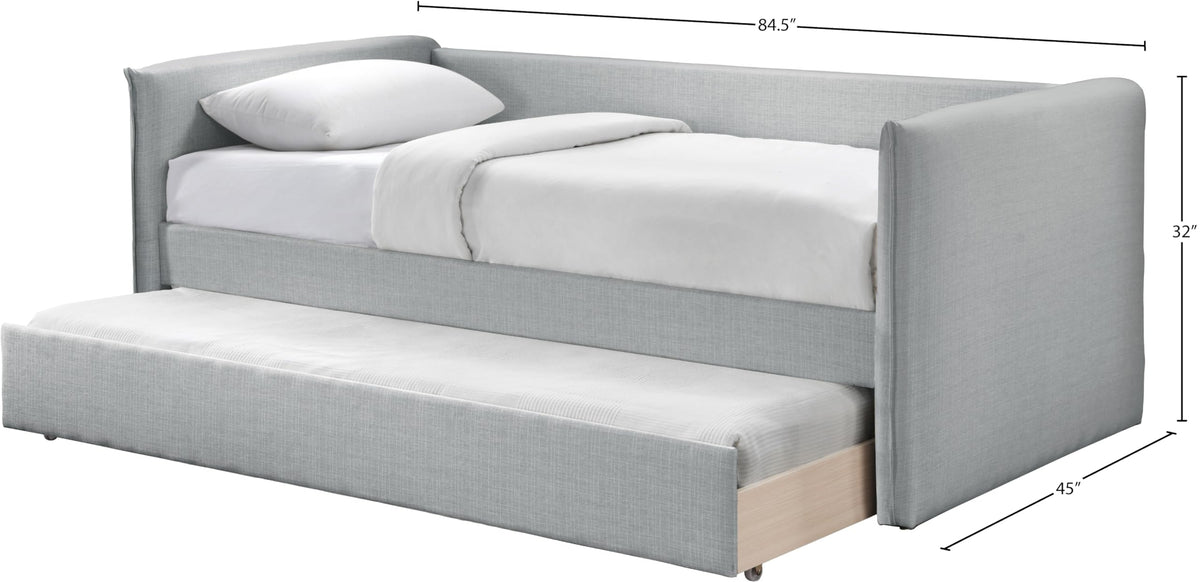 Light Grey Linen Textured Twin Daybed with Trundle B344992