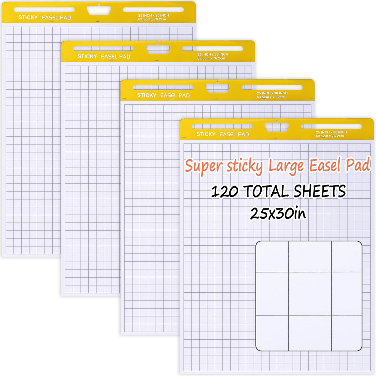 Chart Paper Grid Sticky Easel Pad B797440