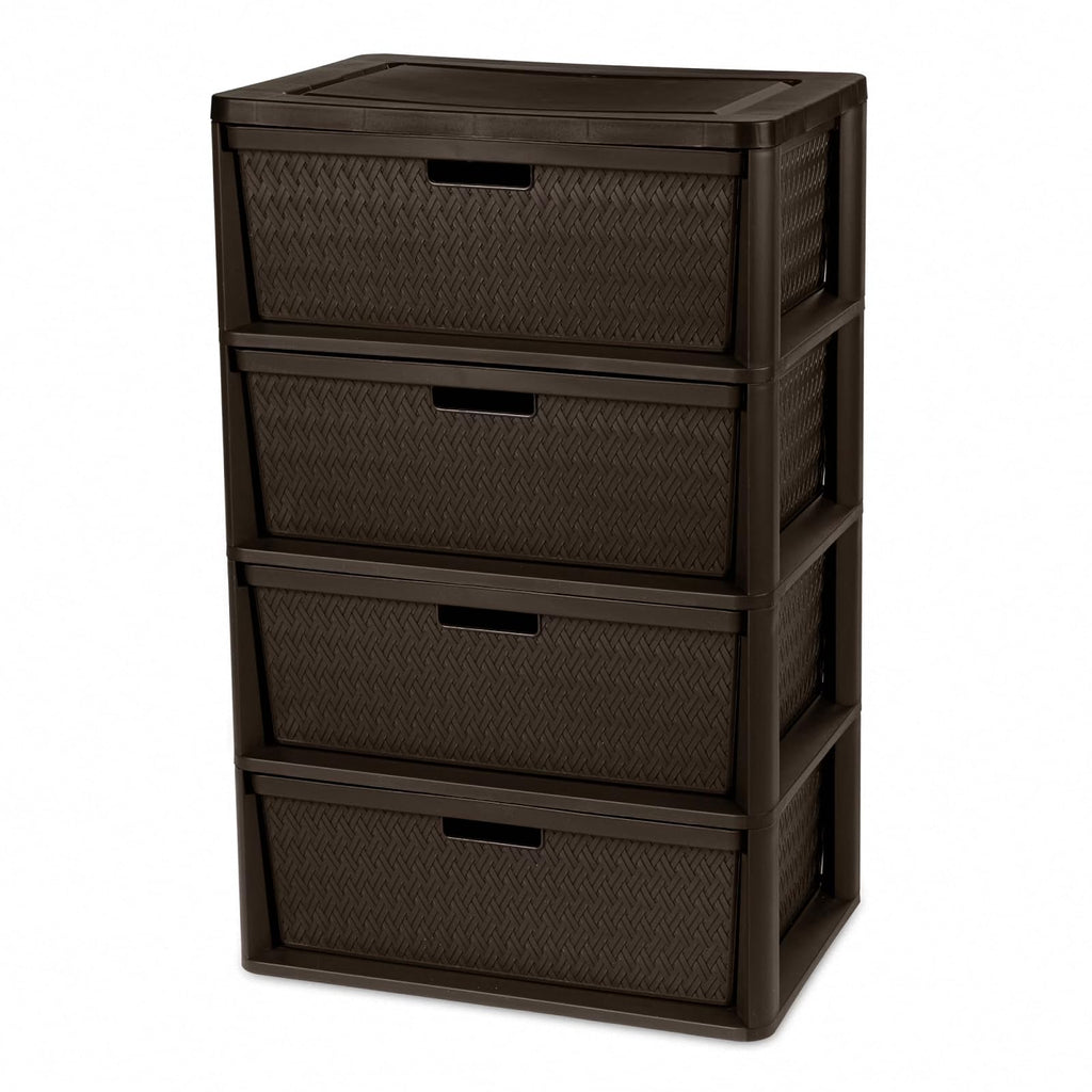 4 Drawer Brown Plastic Storage Tower A973