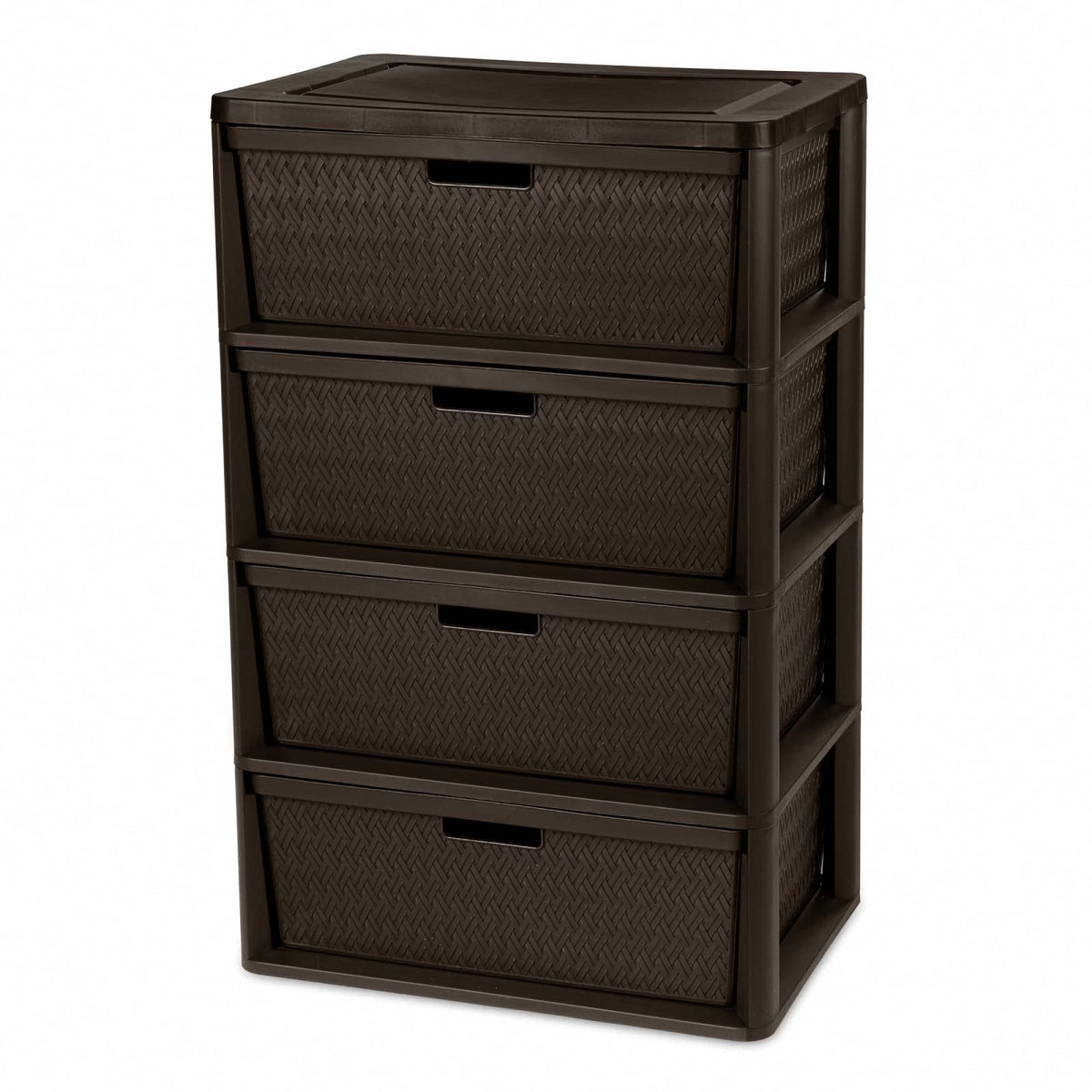 4 Drawer Brown Plastic Storage Tower A973