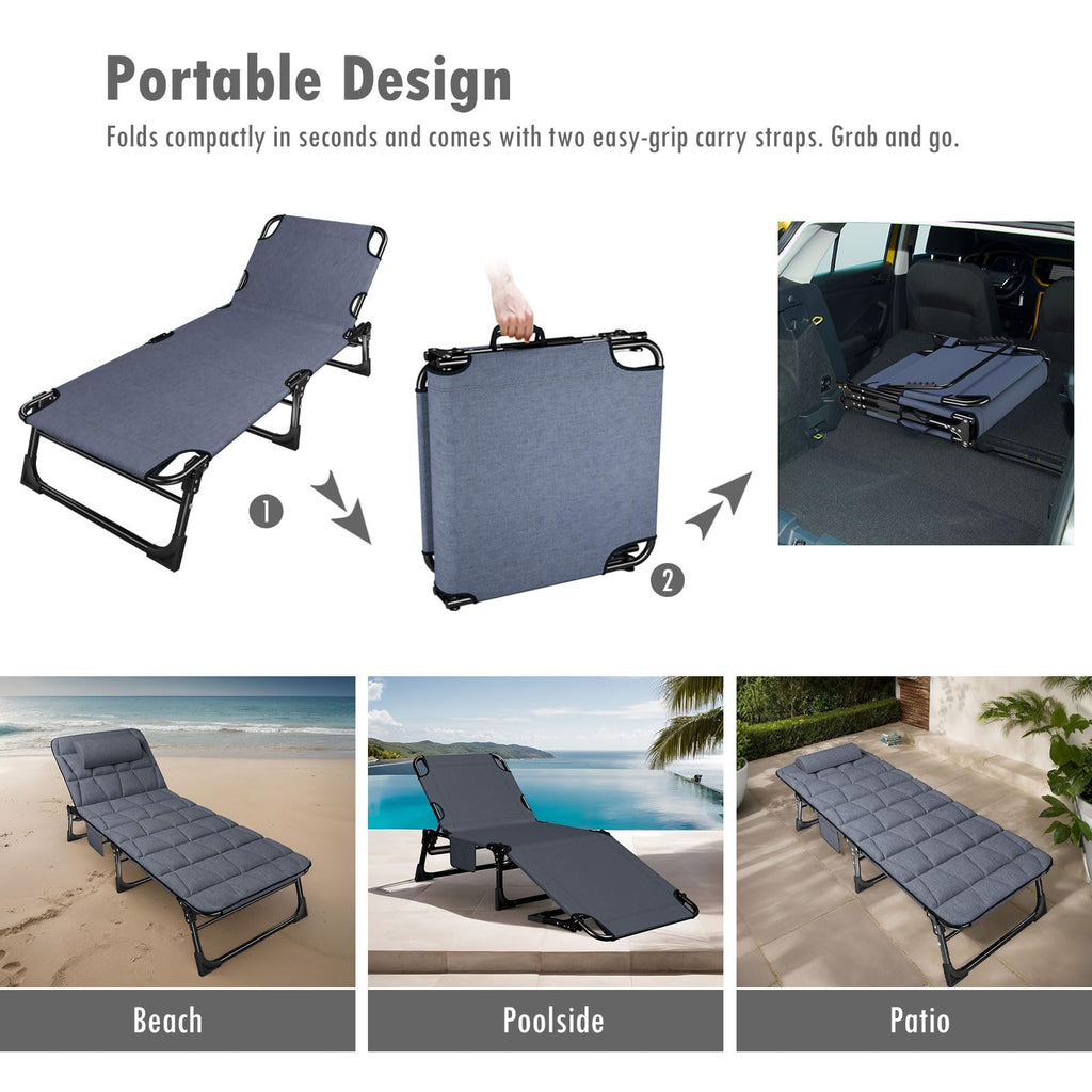 Folding Camping Cot with Pad E97920