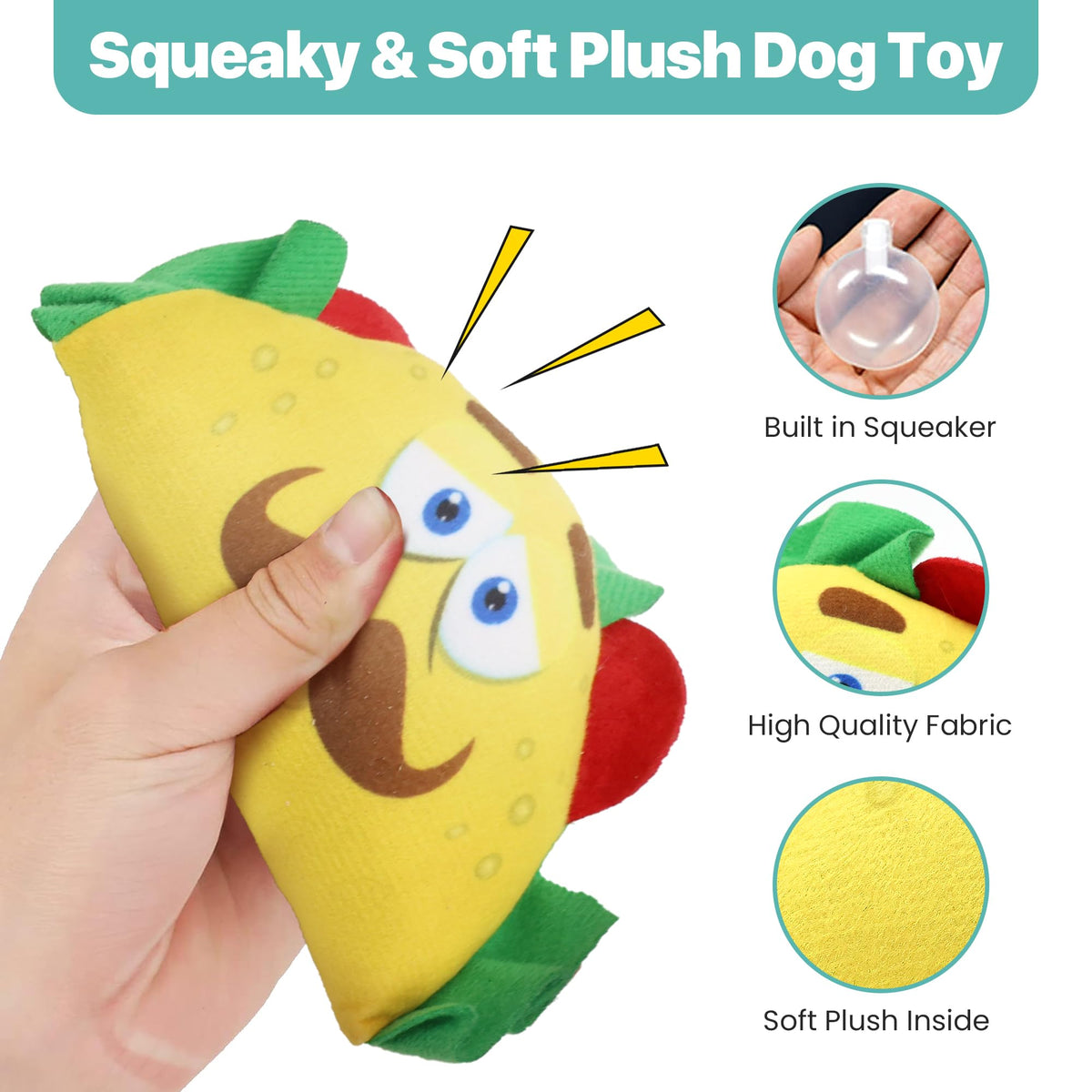 Plush Dog Toy with Squeaker H4764