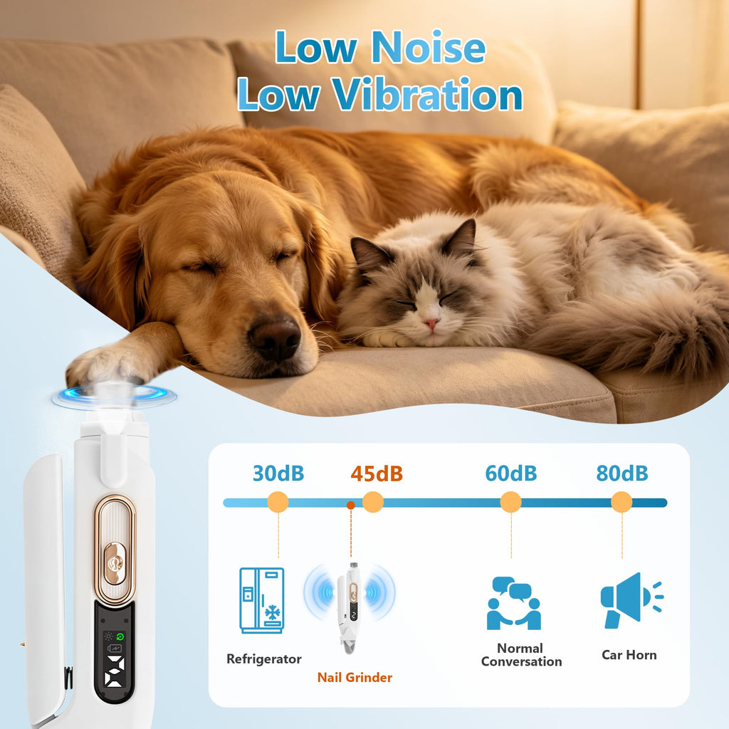 2-in-1 Quiet Electric Pet Nail Clipper & Grinder with Light P52240