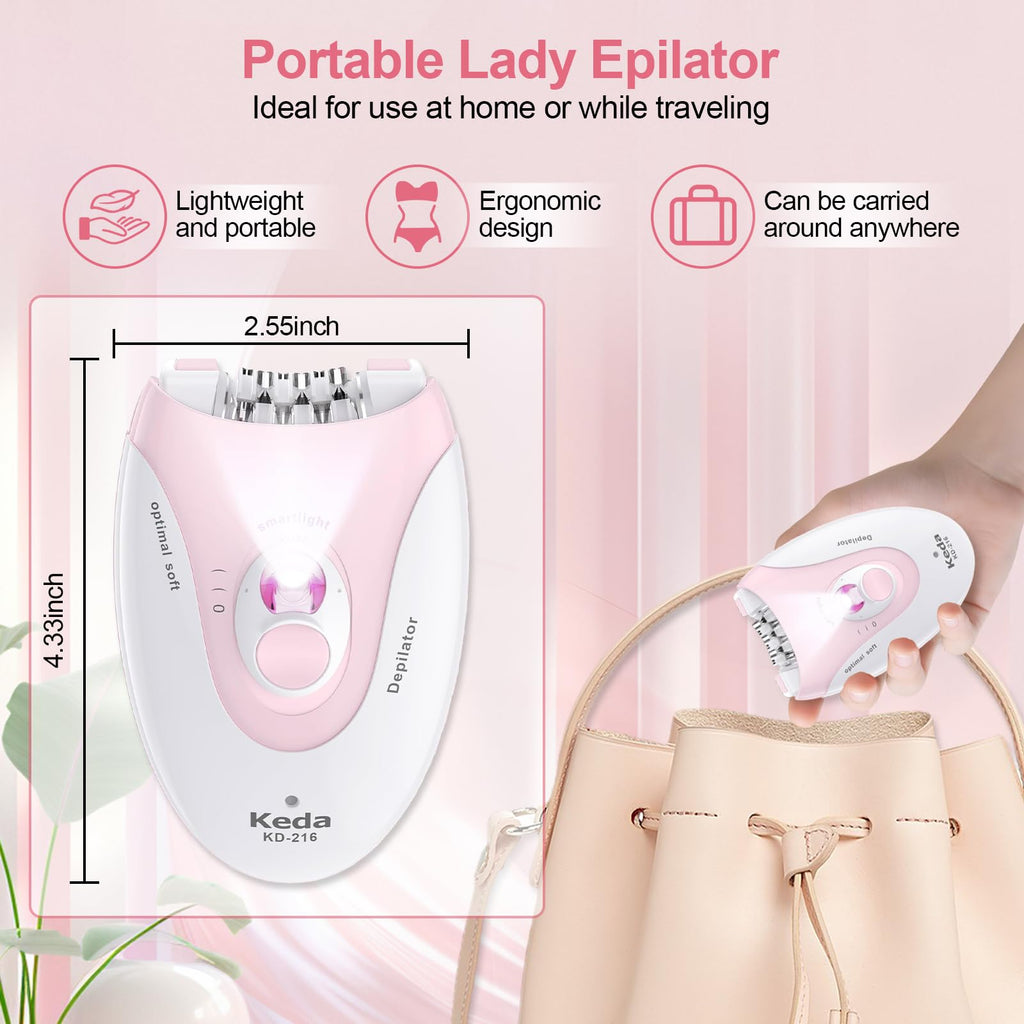 2 Speeds Rechargeable Epilator with LED Light R25740