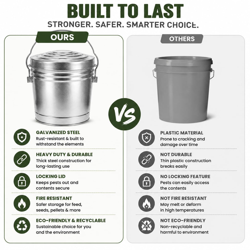 6 Gallon Metal Trash Can with Lid O50865